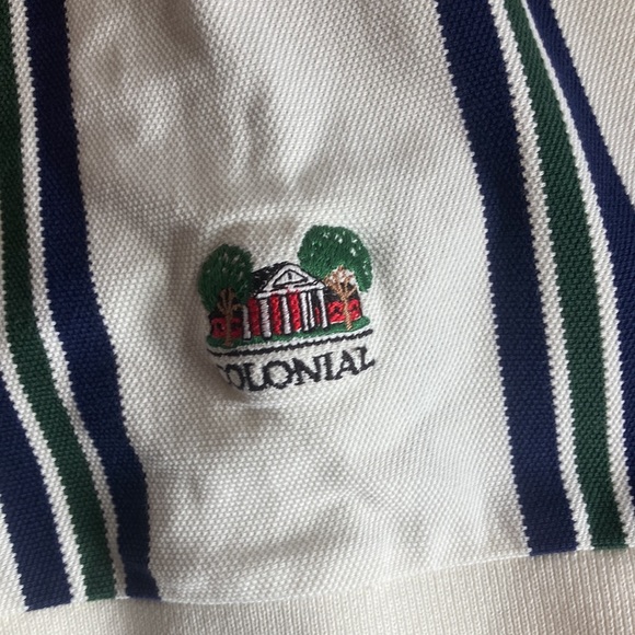 Mens Polo Ralph Lauren Golf XXL Cream Stripped Polo w/ Colonial Golf Logo - Picture 4 of 8